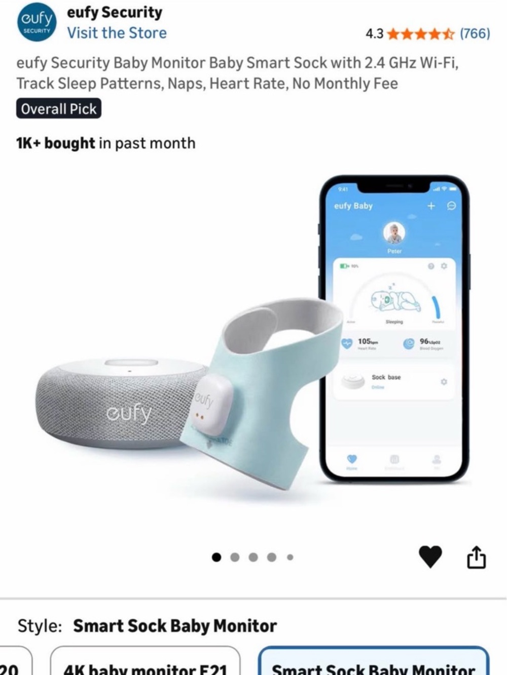 eufy Smart Sock Baby Monitor